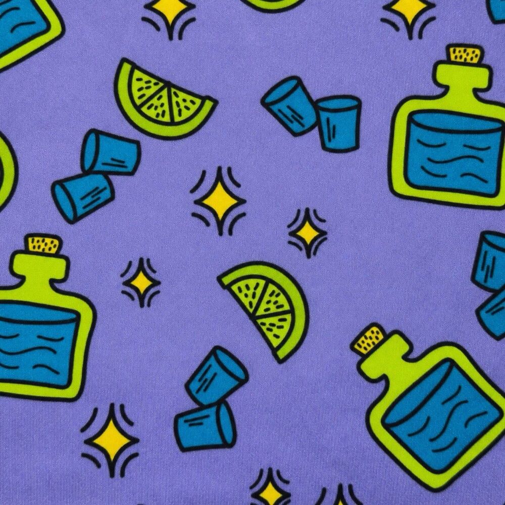 Sunday Swagger Tequila Time Golf Polo Men’s L Purple Lime Stretch Performance - Picture 6 of 6